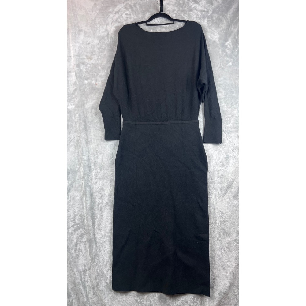 Banana Republic Sweater Dress Black Knit Dolman Sleeve Midi Dress NWT Size M - Picture 3 of 8